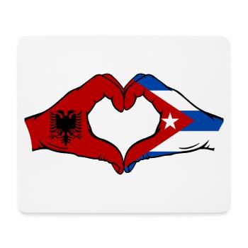 Albanien Kuba Flagge Hände Herzform - Mousepad (Querformat) - Weiß - Vorne