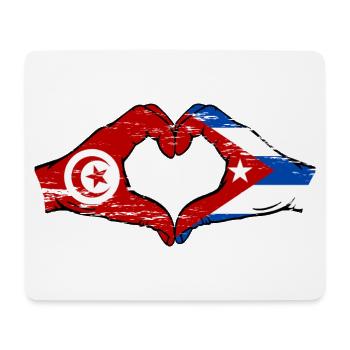 Tunesien Kuba Flagge Hände Herzform used - Mousepad (Querformat) - Weiß - Vorne