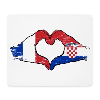 France Croatia Flag Hands Heart Shape Used - Mouse Pad (horizontal) - white - Front