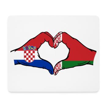 Kroatien Belarus Flagge Hände Herzform - Mousepad (Querformat) - Weiß - Vorne