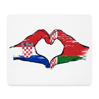 Kroatien Belarus Flagge Hände Herzform used - Mousepad (Querformat) - Weiß - Vorne