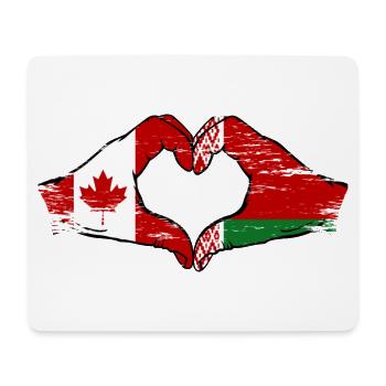 Canada Biélorussie drapeau mains forme de coeur utilisé - Tapis de souris (format paysage) - blanc - Devant