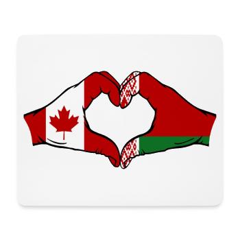Canada Biélorussie drapeau mains forme coeur - Tapis de souris (format paysage) - blanc - Devant