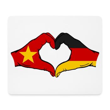Vietnam Allemagne Drapeau Mains Coeur Forme - Tapis de souris (format paysage) - blanc - Devant