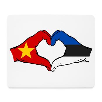Vietnam Estland Flagge Hände Herzform - Mousepad (Querformat) - Weiß - Vorne