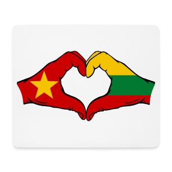 Vietnam Litauen Flagge Hände Herzform - Mousepad (Querformat) - Weiß - Vorne