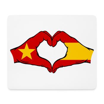 Vietnam Espagne Drapeau Mains Coeur Forme - Tapis de souris (format paysage) - blanc - Devant
