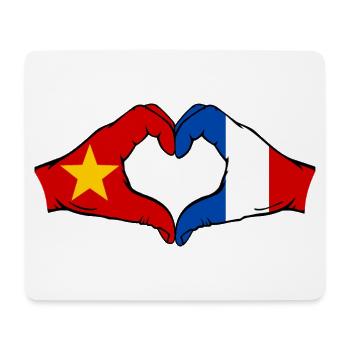 Vietnam France Drapeau Mains Coeur Forme - Tapis de souris (format paysage) - blanc - Devant