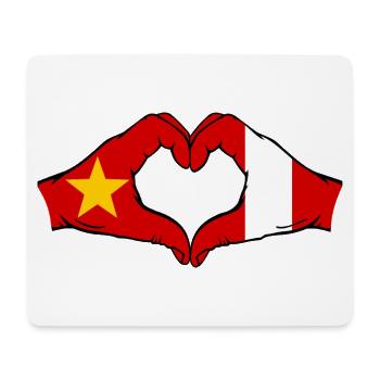Vietnam Peru Flagge Hände Herzform - Mousepad (Querformat) - Weiß - Vorne
