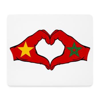 Vietnam Maroc Drapeau Mains Coeur Forme - Tapis de souris (format paysage) - blanc - Devant