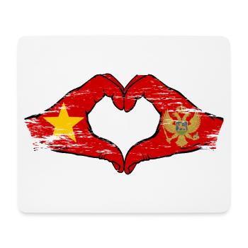 Vietnam Motenegro Drapeau Mains Coeur Forme Utilisé - Tapis de souris (format paysage) - blanc - Devant