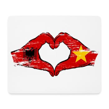 Albanien Vietnam Flagge Hände Herzform used - Mousepad (Querformat) - Weiß - Vorne