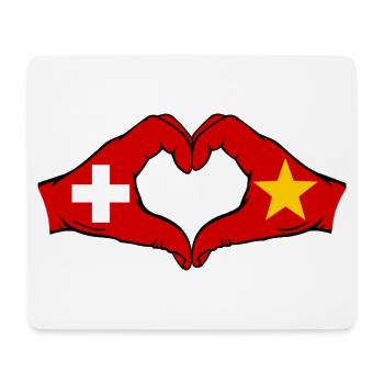 Schweiz Vietnam Flagge Hände Herzform - Mousepad (Querformat) - Weiß - Vorne
