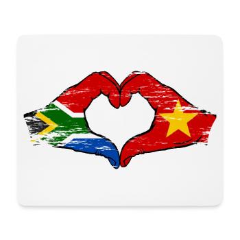 Südafrika Vietnam Flagge Hände Herzform used - Mousepad (Querformat) - Weiß - Vorne