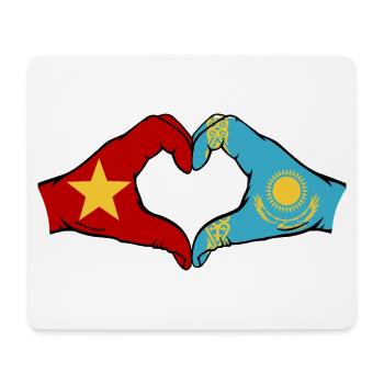 Vietnam Kazakhstan Drapeau Mains Coeur Forme - Tapis de souris (format paysage) - blanc - Devant