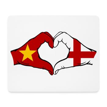 Vietnam Angleterre Drapeau Mains Coeur Forme - Tapis de souris (format paysage) - blanc - Devant