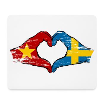 Vietnam Suède Drapeau Mains Coeur Forme Utilisé - Tapis de souris (format paysage) - blanc - Devant