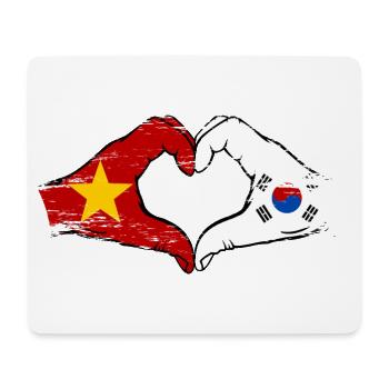 Vietnam Südkorea Flagge Hände Herzform used - Mousepad (Querformat) - Weiß - Vorne