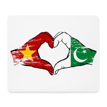 Vietnam Pakistan Flagge Hände Herzform used - Mousepad (Querformat) - Weiß - Vorne
