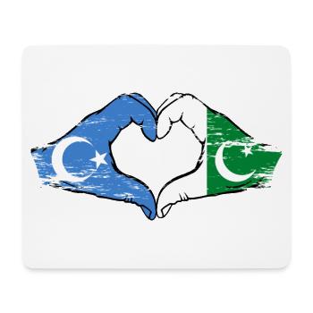 Ouïghour Pakistan drapeau mains forme de coeur utilisé - Tapis de souris (format paysage) - blanc - Devant