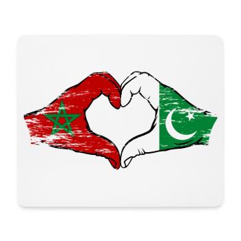 Drapeau du Maroc Pakistan mains en forme de coeur utilisé - Tapis de souris (format paysage) - blanc - Devant