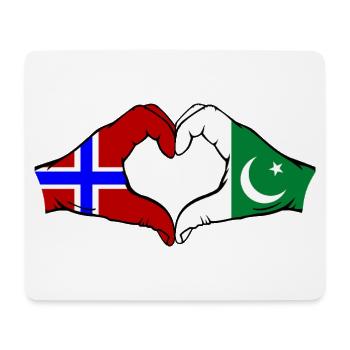 Norway Pakistan Flag Hands Heart Shape - Mouse Pad (horizontal) - white - Front