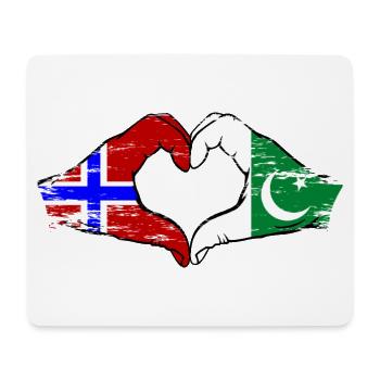Norway Pakistan Flag Hands Heart Shape Used - Mouse Pad (horizontal) - white - Front