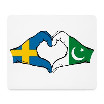 Sweden Pakistan Flag Hands Heart Shape - Mouse Pad (horizontal) - white - Front