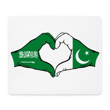 Saudi Arabien Pakistan Flagge Hände Herzform - Mousepad (Querformat) - Weiß - Vorne