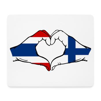 Thaïlande Finlande Drapeau Mains Coeur Forme - Tapis de souris (format paysage) - blanc - Devant