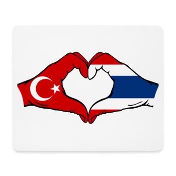 Türkei Thailand Flagge Hände Herzform - Mousepad (Querformat) - Weiß - Vorne