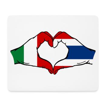 Italien Thailand Flagge Hände Herzform - Mousepad (Querformat) - Weiß - Vorne