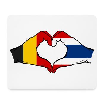 Belgien Thailand Flagge Hände Herzform - Mousepad (Querformat) - Weiß - Vorne