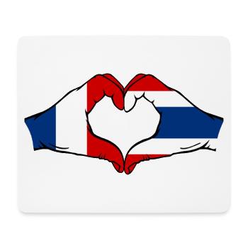 Frankreich Thailand Flagge Hände Herzform - Mousepad (Querformat) - Weiß - Vorne