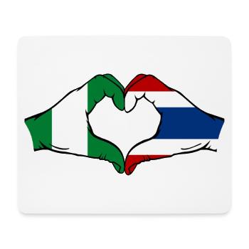 Nigeria Thaïlande drapeau mains coeur - Tapis de souris (format paysage) - blanc - Devant