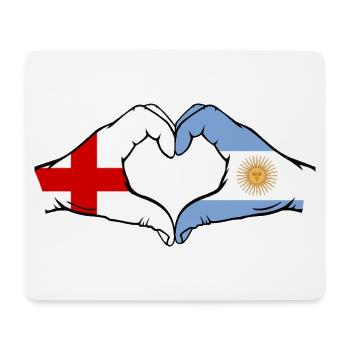 Angleterre Argentine Drapeau Mains Coeur Forme - Tapis de souris (format paysage) - blanc - Devant