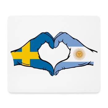 Suède Argentine Drapeau Mains Coeur Forme - Tapis de souris (format paysage) - blanc - Devant