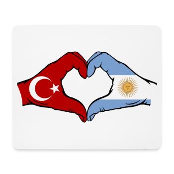 Turquie Argentine Drapeau Mains Coeur Forme - Tapis de souris (format paysage) - blanc - Devant