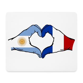 Argentina France Flag Hands Heart Shape - Mouse Pad (horizontal) - white - Front