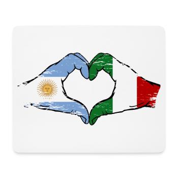 Argentina Italy Flag Hands Heart Shape Used - Mouse Pad (horizontal) - white - Front