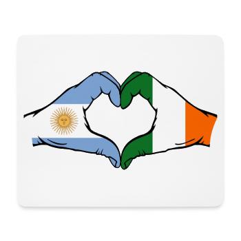 Argentinien Irland Flagge Hände Herzform - Mousepad (Querformat) - Weiß - Vorne