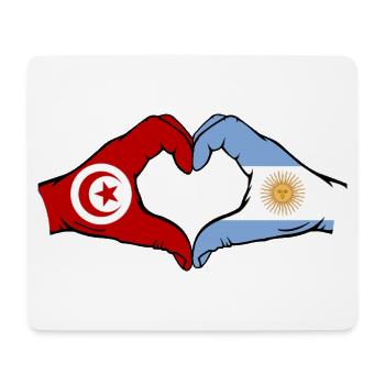 Tunisie Argentine Drapeau Mains Coeur Forme - Tapis de souris (format paysage) - blanc - Devant
