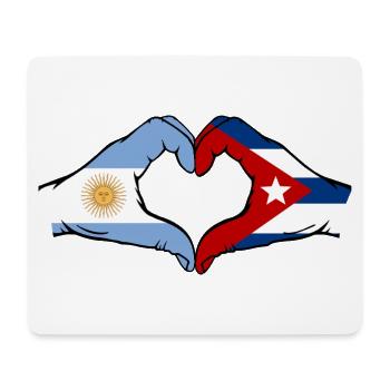 Argentinien Kuba Flagge Hände Herzform - Mousepad (Querformat) - Weiß - Vorne