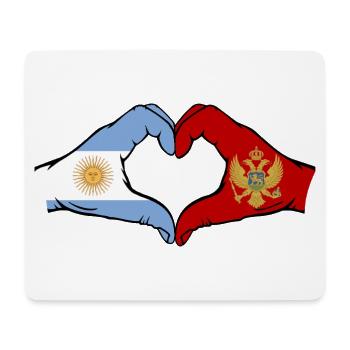 Argentina Montenegro Flag Hands Heart Shape - Mouse Pad (horizontal) - white - Front