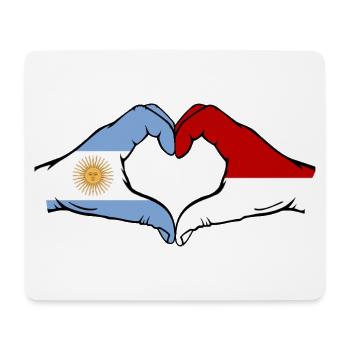 Argentine Indonésie Drapeau Mains Coeur Forme - Tapis de souris (format paysage) - blanc - Devant