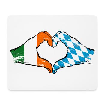 Ireland Bavaria Flag Hands Heart Shape Used - Mouse Pad (horizontal) - white - Front