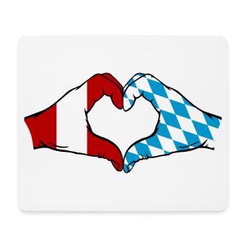 Peru Bayern Flagge Hände Herzform - Mousepad (Querformat) - Weiß - Vorne