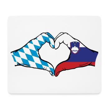 Bavière, Slovénie, Drapeau, Mains, Forme de coeur - Tapis de souris (format paysage) - blanc - Devant