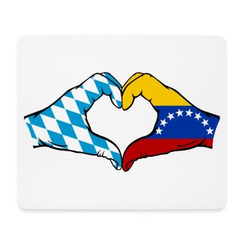 Bavaria Venezuela Flag Hands Heart Shape - Mouse Pad (horizontal) - white - Front