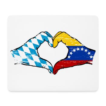 Bavaria Venezuela Flag Hands Heart Shape Used - Mouse Pad (horizontal) - white - Front